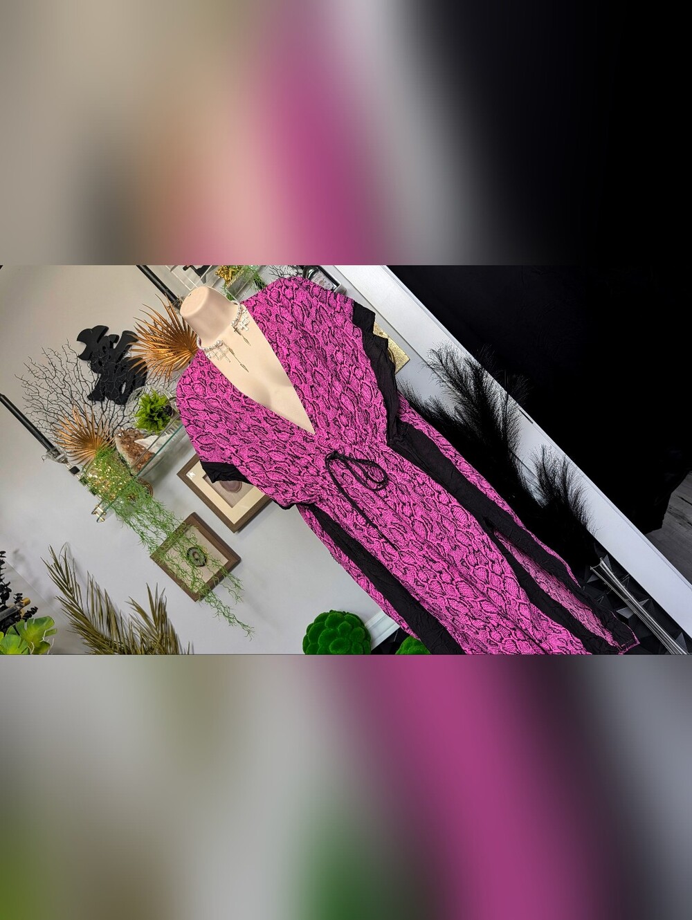 Jessica Simpson Pink Snakeskin Cover Up Dress MD-LG